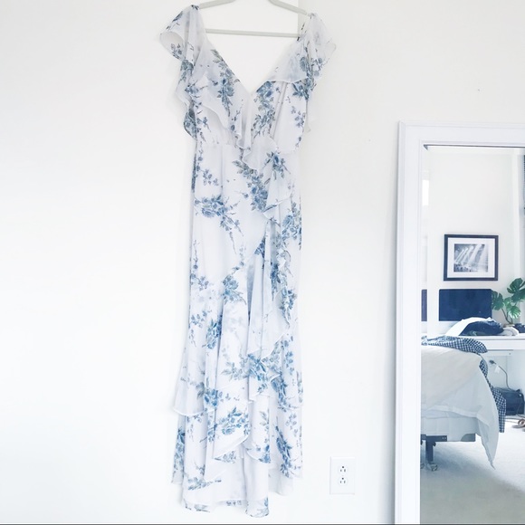 WAYF Elanor Ruffle Faux Wrap Maxi Dress - Picture 2 of 4